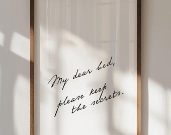 Funny Sleep Quote Art Print: Handwritten Letter Wall Decor (Digital Download)