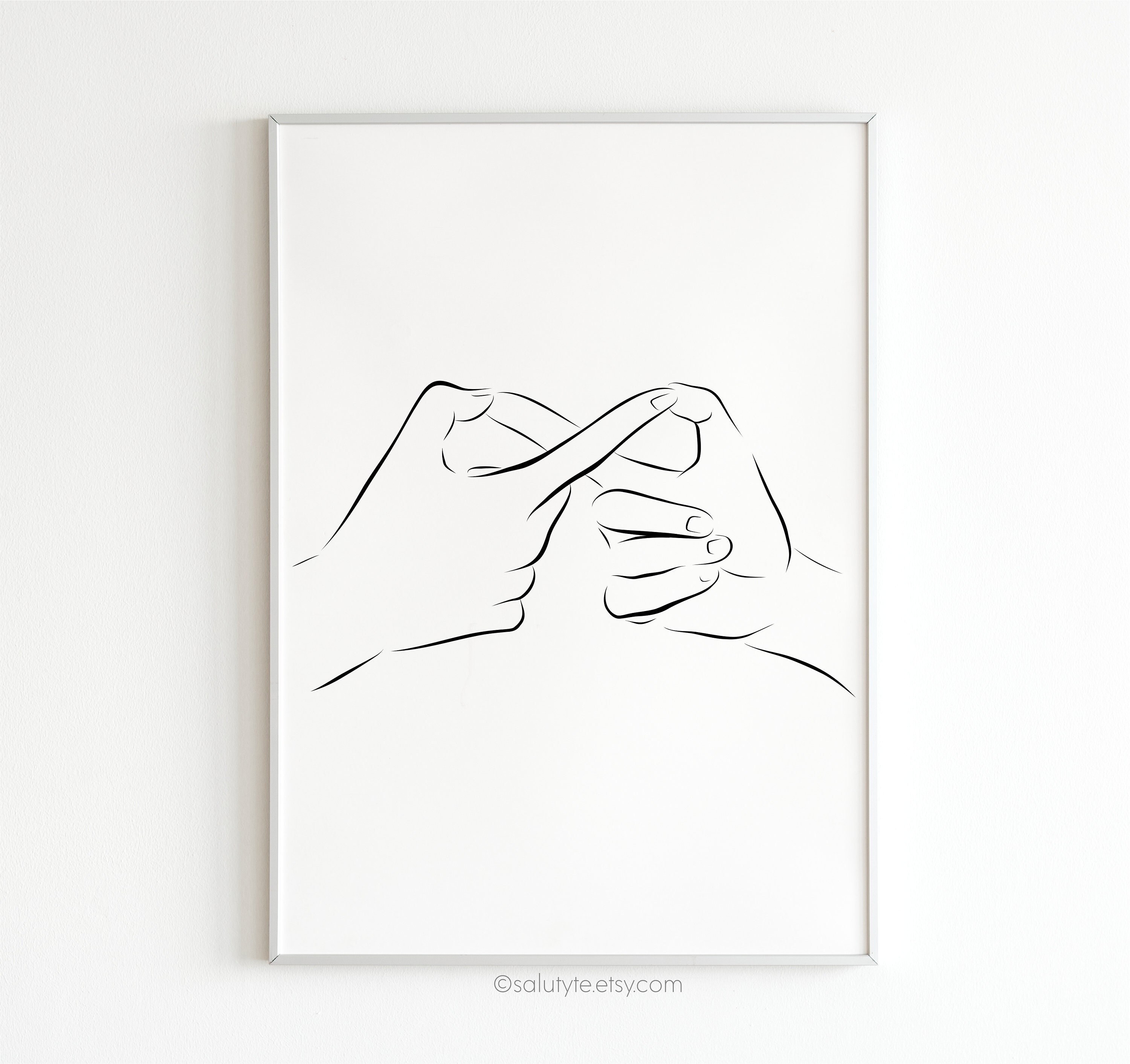 Infinity Symbol Hand Art Print, Couple Holding Hands Art, Black and White Printable Wall Art, Minimalist Print, Valentines Day Gift