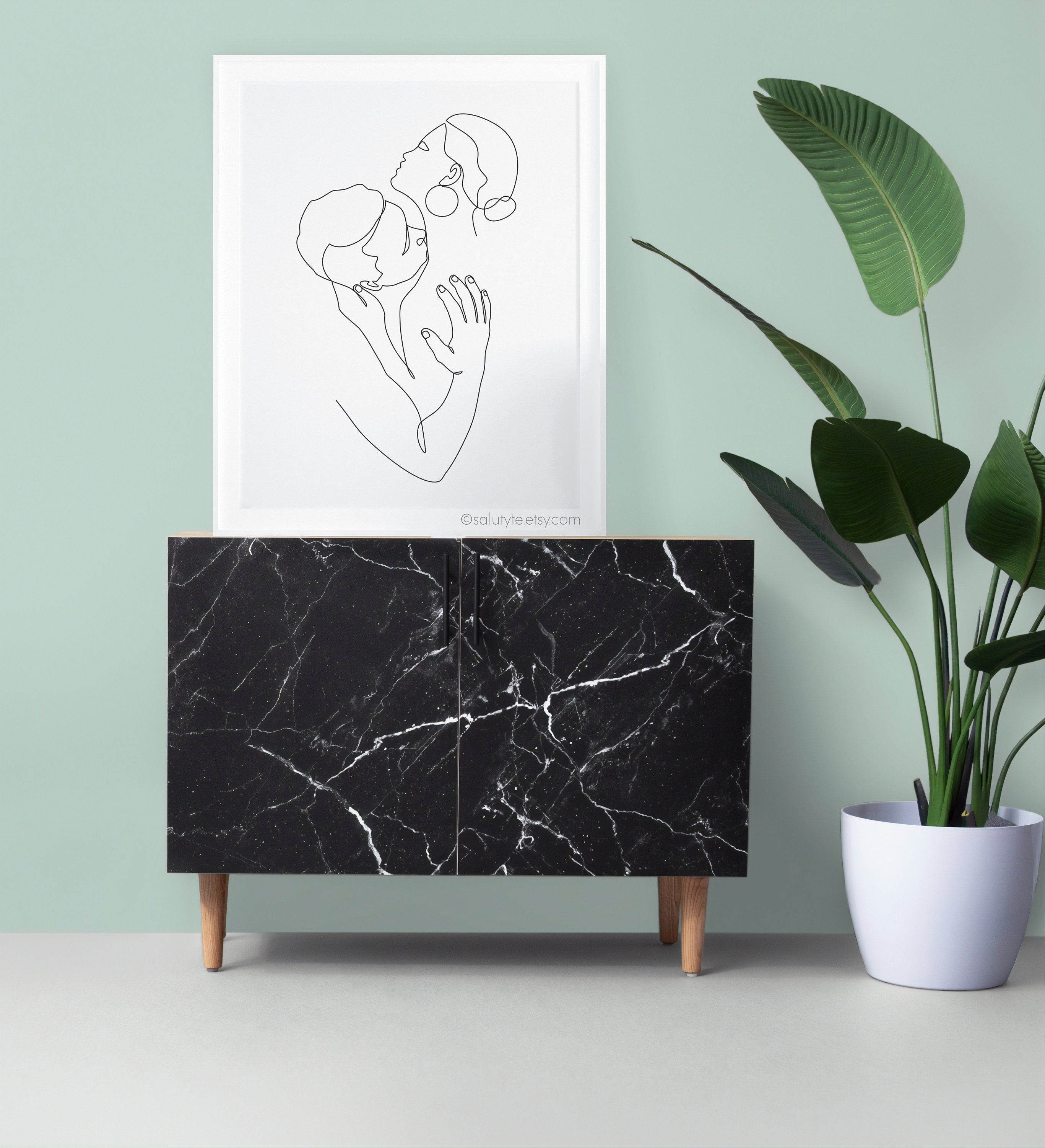 Man Kissing Womans Neck - Love Scene - Erotic Line Art - Nudes Line Drawing - Sexy Line Drawing - Minimalist Decor - Sexy Gift for Him/Her.
