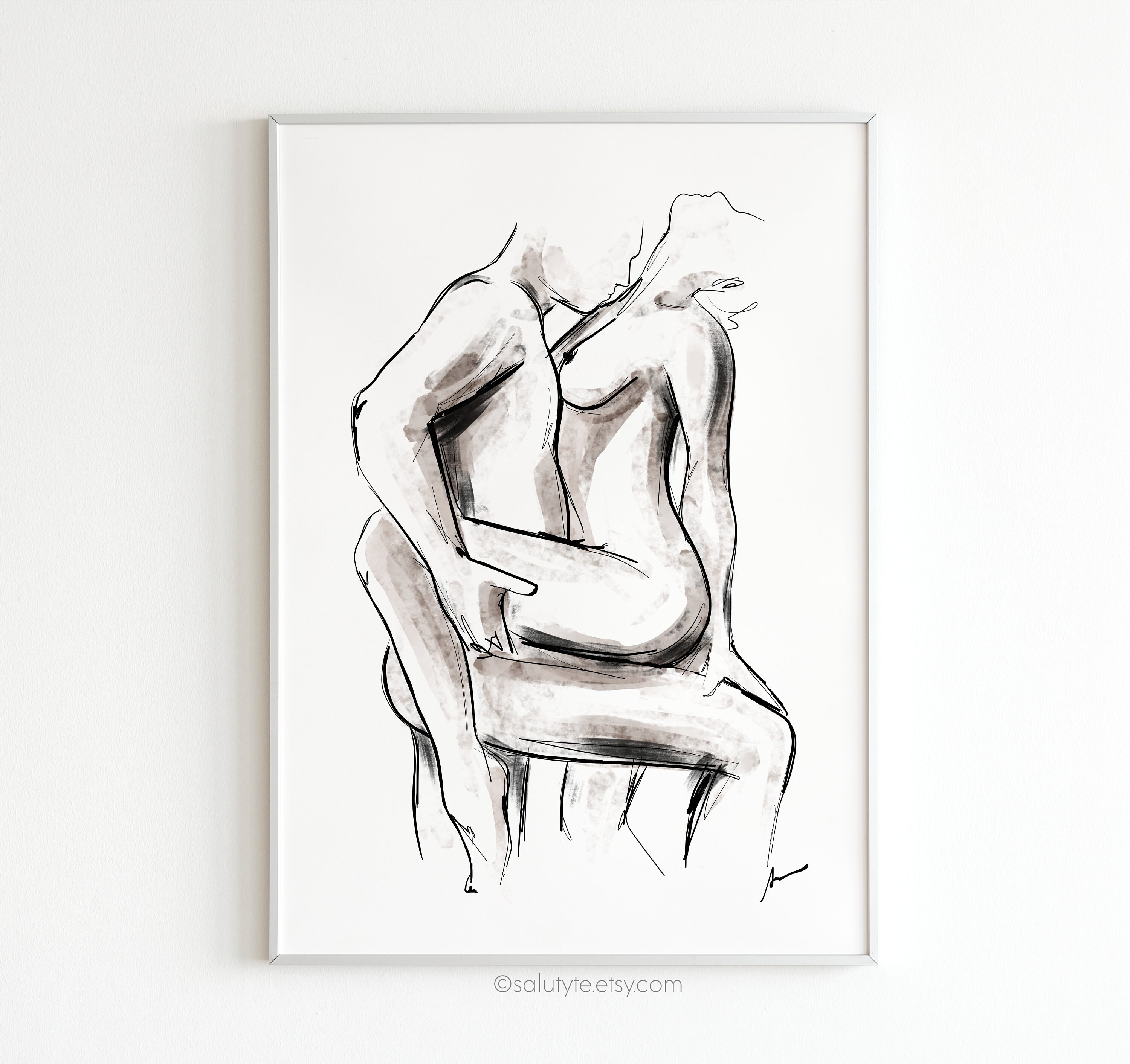 Intieme Kunst Erotische paar schilderij print Naakt paar kunst bbw 3000x2826 foto Intieme Kunst Erotische paar schilderij print Naakt paar kunst