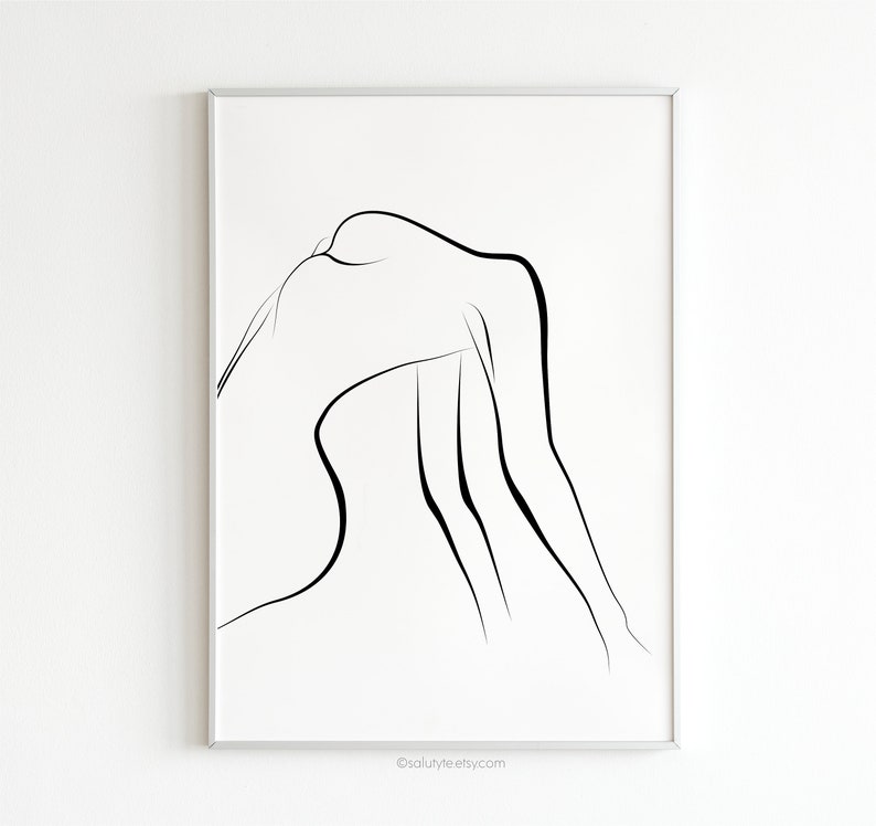 Erotic Line Art Female Line Art Nude Woman Art Body Line - Etsy UK
