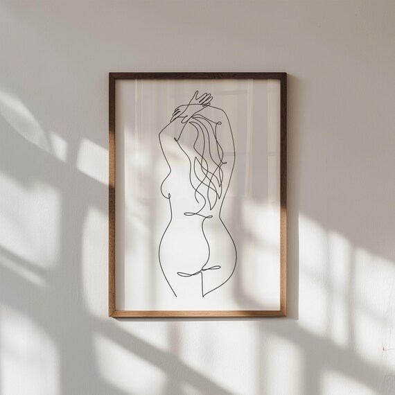 Body Positive Line Art Print, Curvy Woman Illustration (Digital Download)