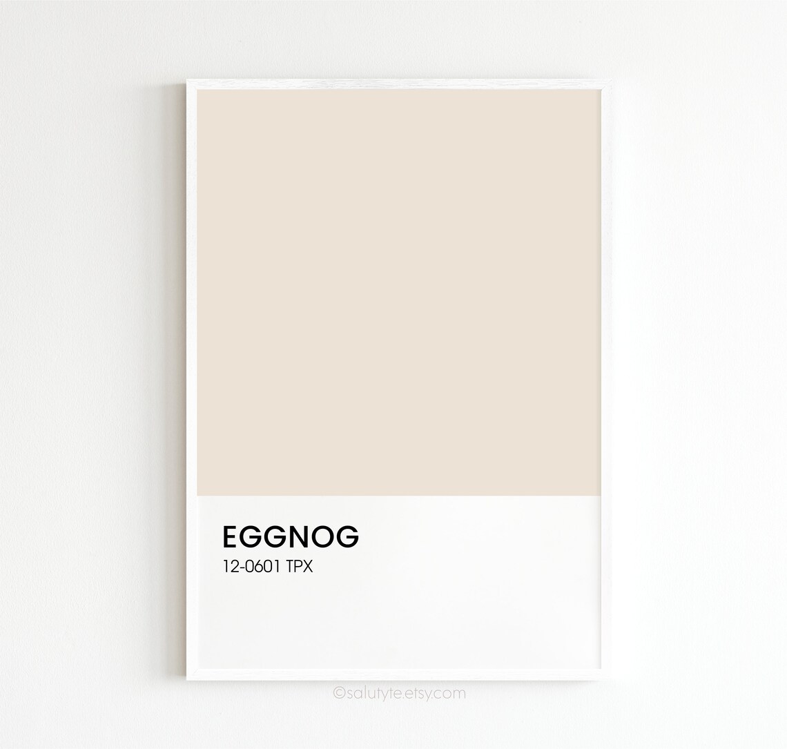 Eggnog Print Pantone Color Poster Pantone Card Print Etsy