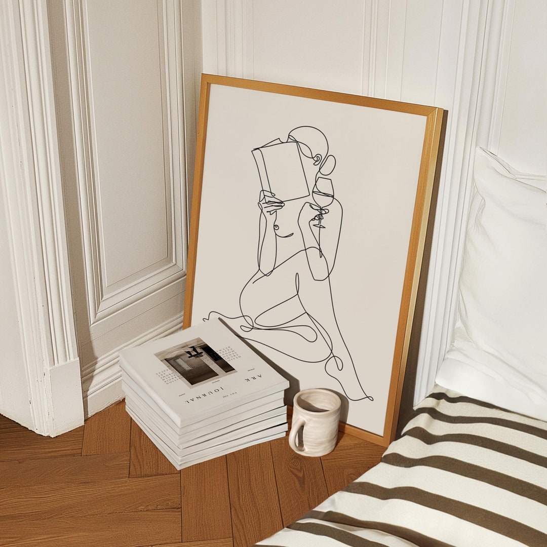 Bookish Line Art Book And Wine Lover Gift Nude Woman Reading Book And bookish-line-art-book-and-wine-lover-gift-nude-woman-reading-book-and