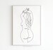 SexyNude Woman, Woman Butt printable art, Body positive art, Woman back one line art, Female art, Erotique poster, Bathroom or Bedroom art 