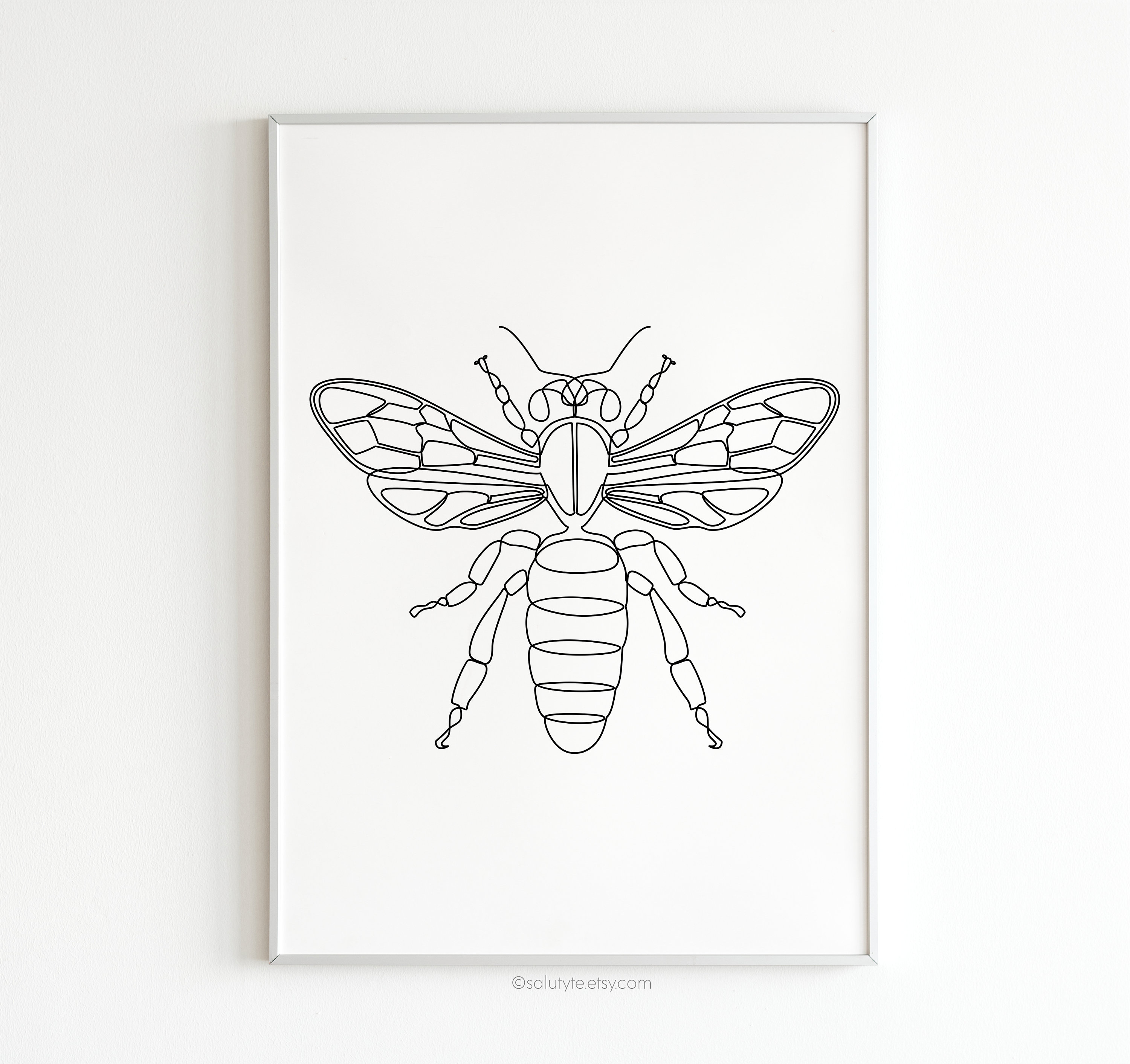 Bee Continuous Line Art Bumble Bee One Line Drawing Bee Etsy