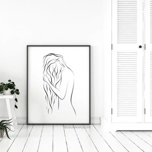 Nude Beach Girl Line Art Naked Woman Shower Poster Long Hair Girl In Nude Beach Girl Line Art Naked Woman Shower Poster Long Hair Girl In