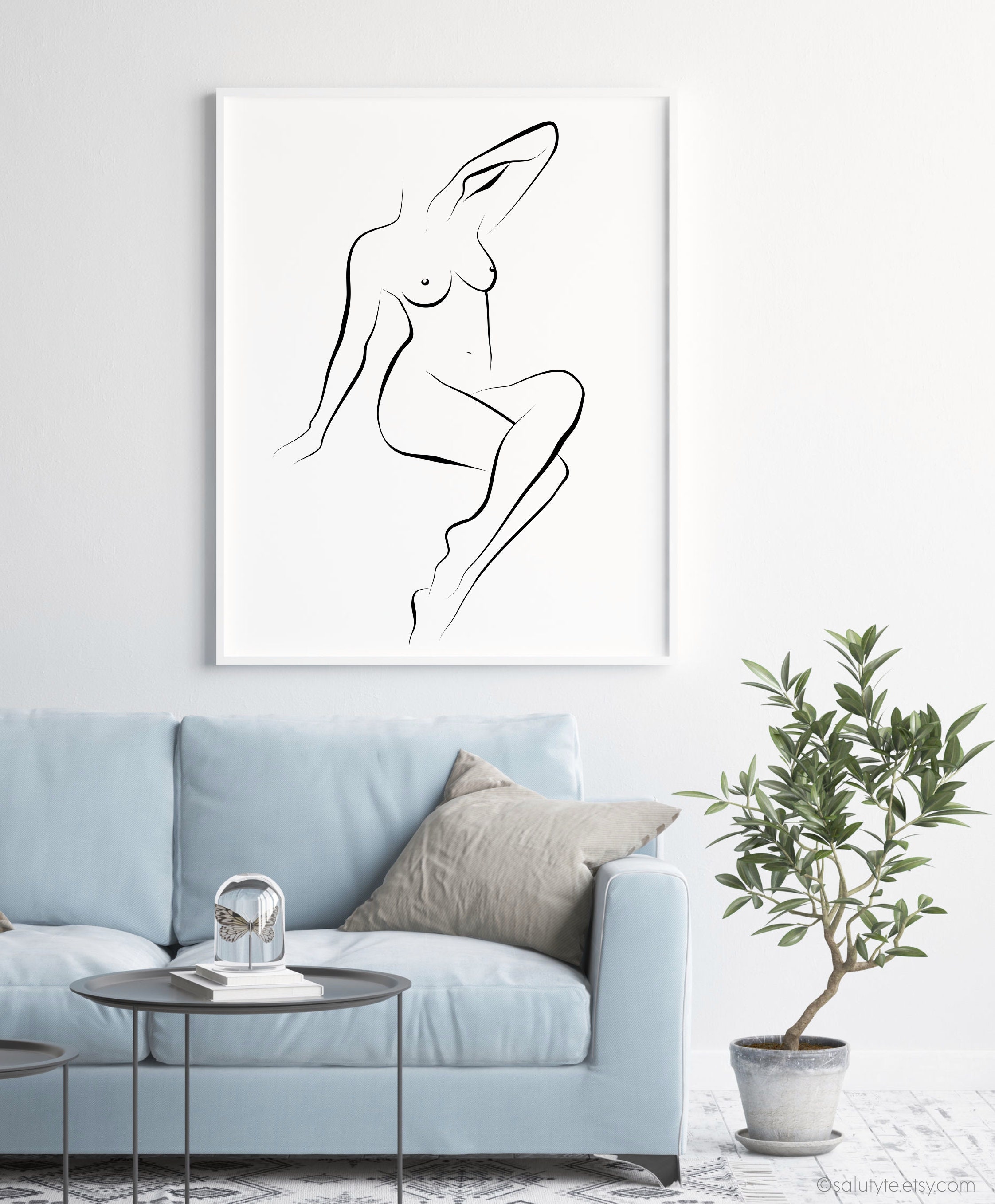 Nude Woman Art, Erotic Woman Line Art, Naked Female Art, Body Line Drawing, Nude Line Drawing, Sexy Drawing, Erotic Wall Art, Minimal Decor.