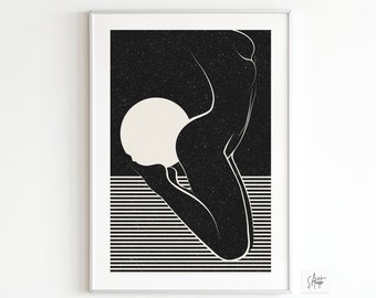 Nude Woman Moon | Etsy