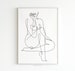 Curvy Woman Art Print, Gifts for Her, Body Positive Art, One Line Art, Woman Figure Art, Naked Art, Nude Line Art, Minimalist Home Decor 