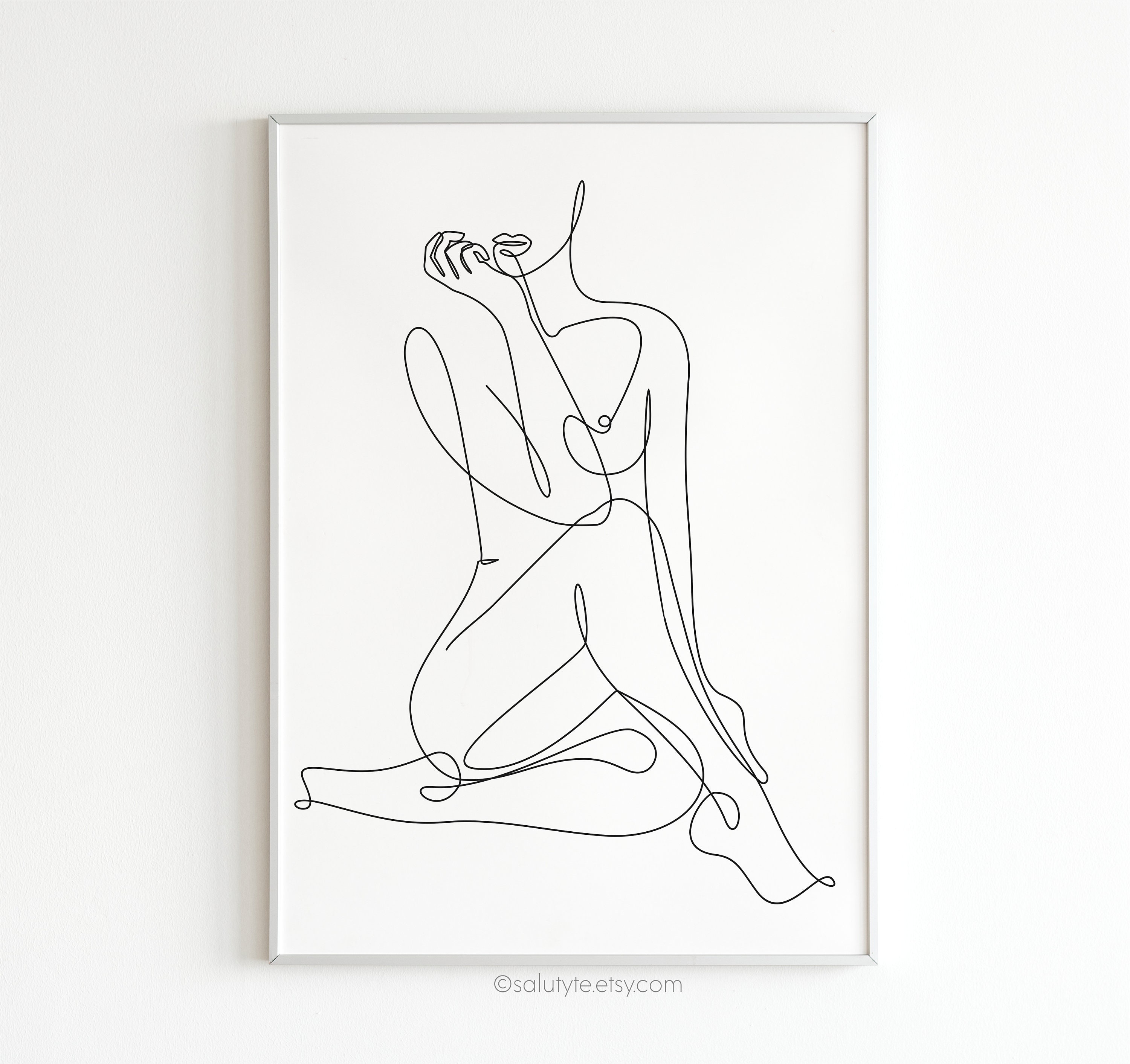 Erotic One Line Art Nude Line Drawing Sexy Drawing Naked