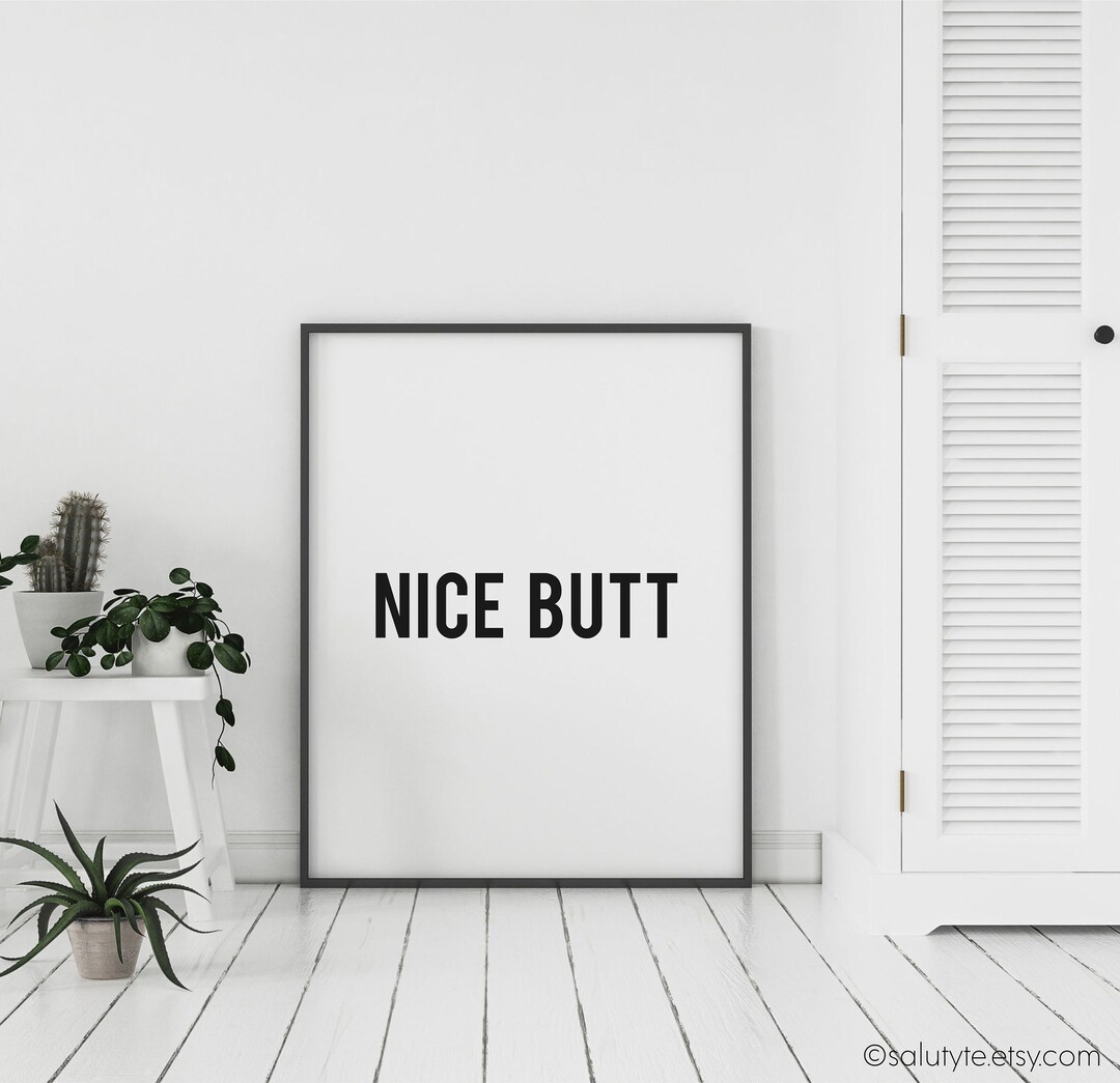 Nice Butt Printable Wall Art Funny Bathroom Print Bathroom - Etsy