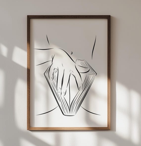 Minimalist Book Lover Art Print: Sensual Woman Reading Line Drawing, Black & White (Digital Download)