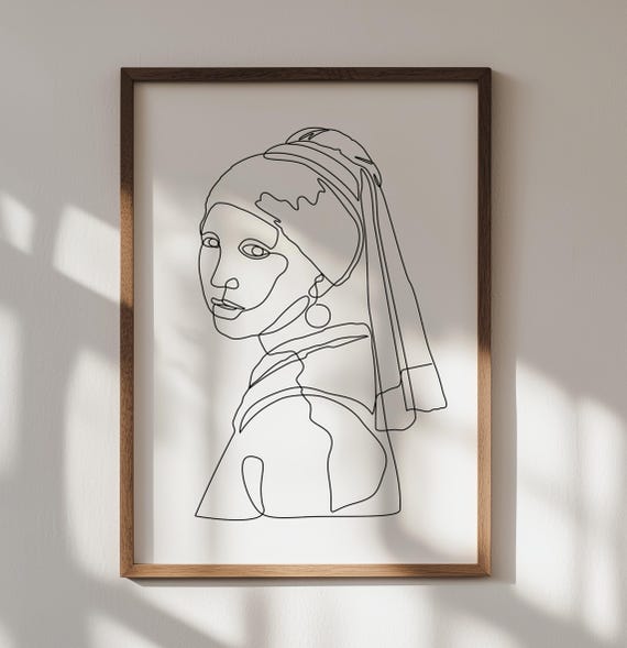 フェルメールの肖像画「真珠の耳飾りの少女」のプリント（デジタル