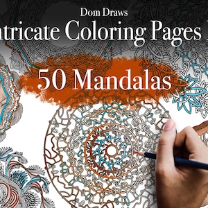 50 PAGES Adult Coloring Pages | Original Intricate Mandala and Patterns Vol. 4 (Printable, PDF Download)