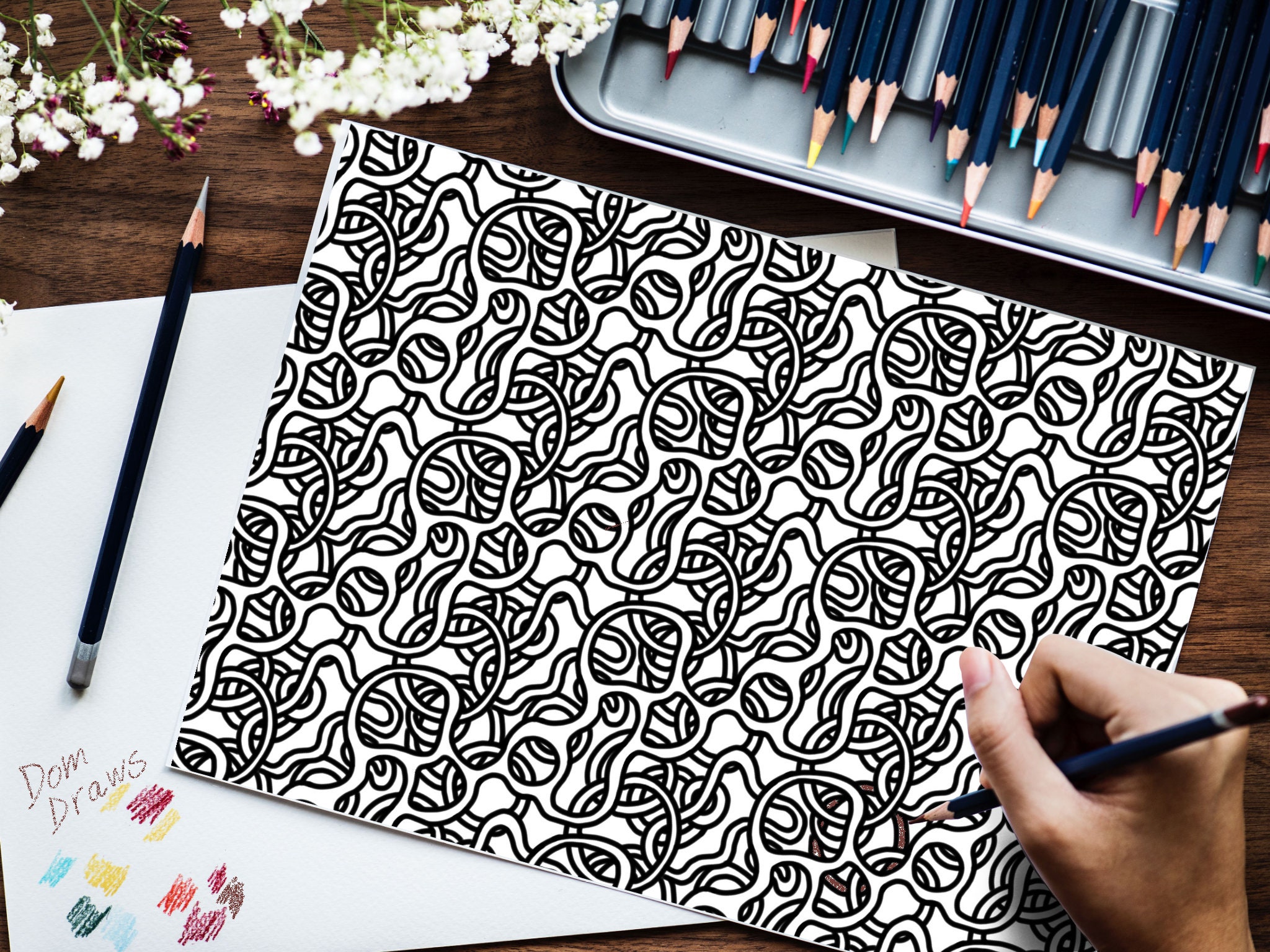 Simple Intricate Pattern Tutorial 20 Pages of Intricate Pattern Designs for Stress Relief and Relaxation ...