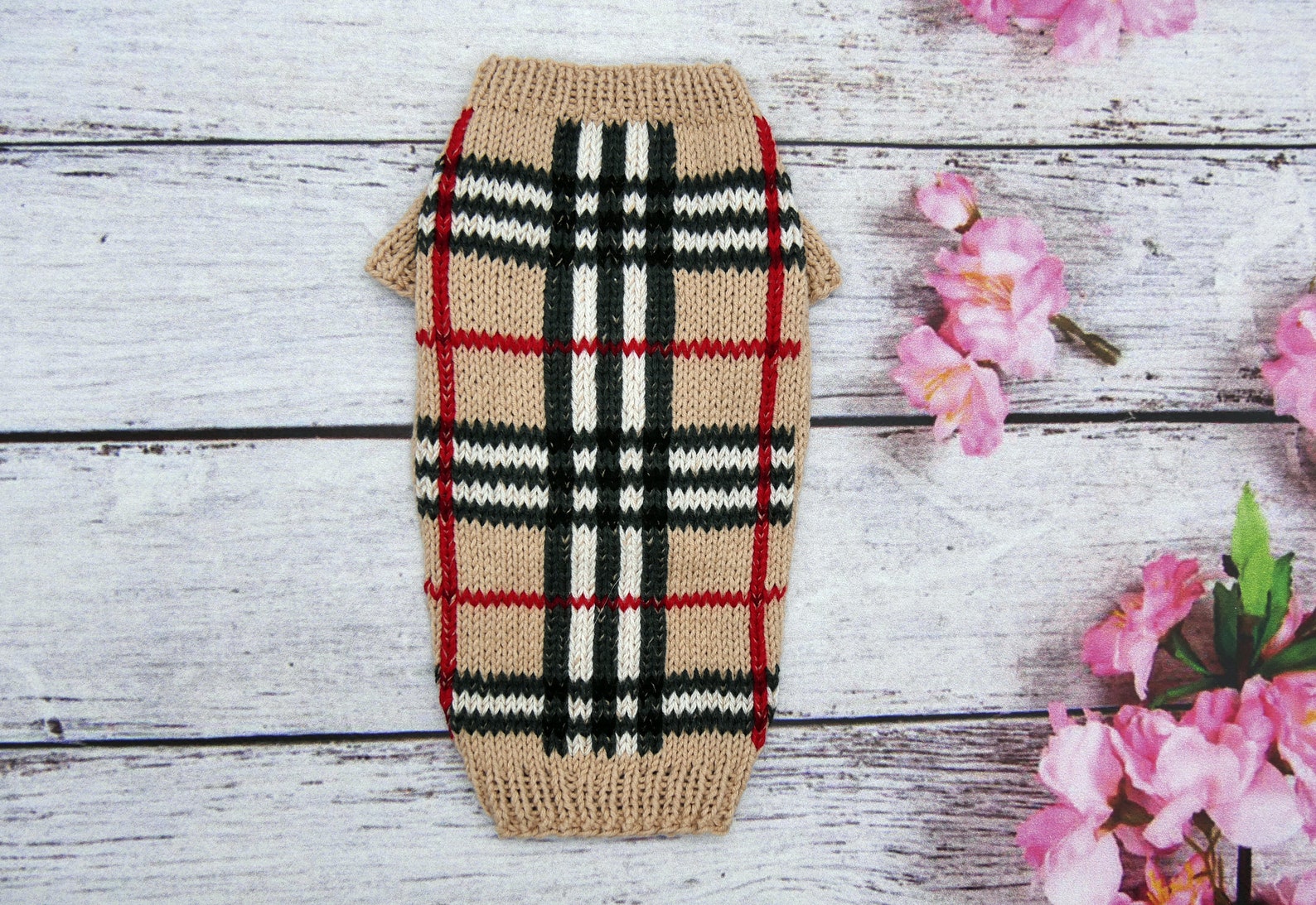 burberry print dog sweater