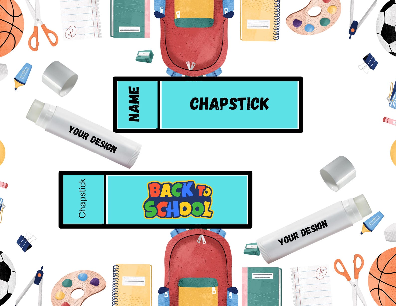 Editable School Supply Label Bundle Canva | Composition Notebook Cover ...