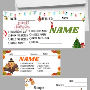 Editable Kids Envelope Labels: School Organization Canva Template (Digital Download