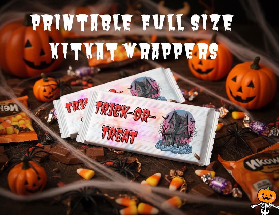 Halloween Kit Kat Wrapper Printable |trick or Treat Favors | Halloween ...