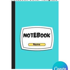 Editable School Supply Label Bundle Canva | Composition Notebook Cover ...