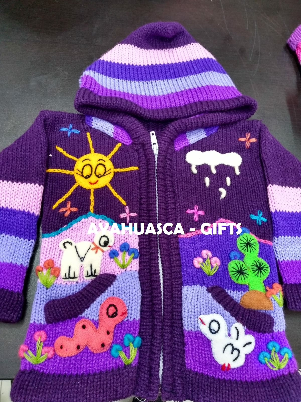 Children's Cardigan Kids Hooded Sweater Knitted Jacket Etsy