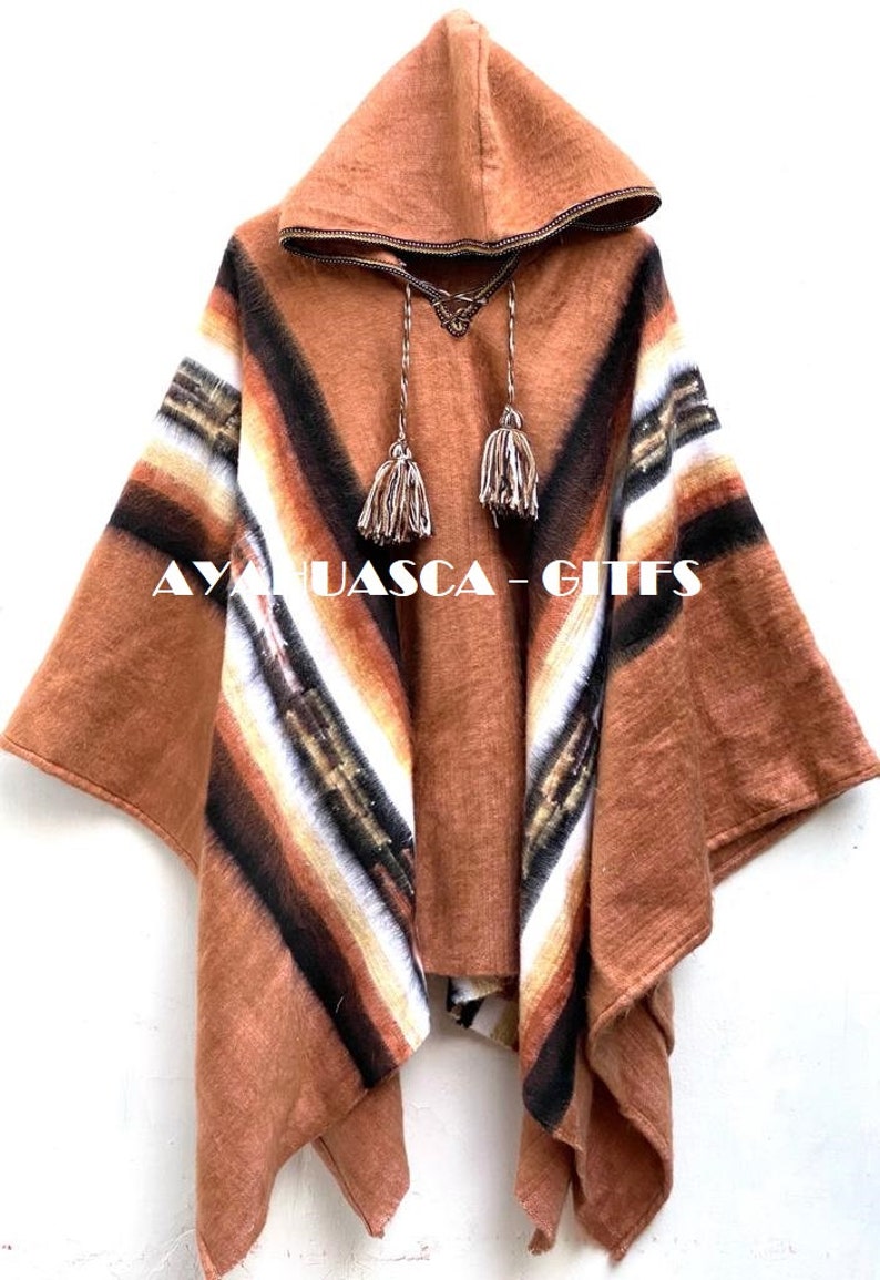 Green Military Alpaca Poncho for men and woman, Length 67 Width 57 poncho alpaca wool peru poncho winter shawl ethnic peruvian ponchos Beige