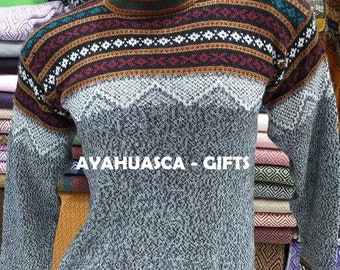 Gray Alpaca sweater, peruvian sweater, Unisex sweater, peruvian alpaca sweater, peruvian jacket, peru sweater, alpaca sweater, boho sweater