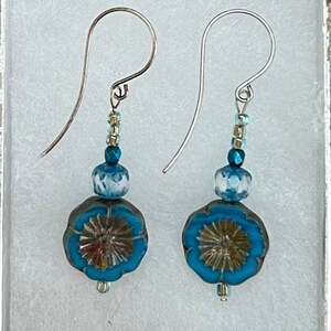 True Blue Blossoms (handmade earrings)
