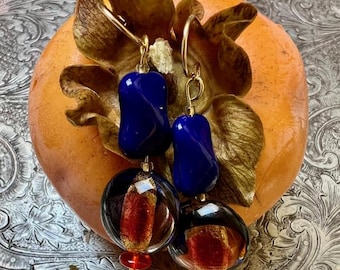 Lapislazzuli e Magi del Fuoco (Orecchini Fatti a Mano)