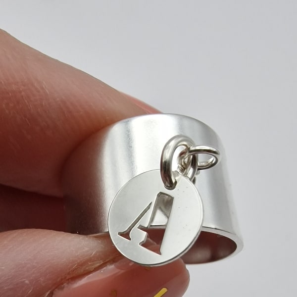 Wide customizable 925 silver ring for children