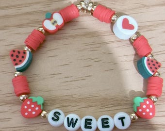 Sweet Red Fruit Bead Bracelet
