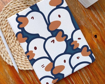 Lovely Goose Cartoon iPad Case iPad Air 4/5 Case with Pencil Holder iPad Pro 12.9&quot; 11&quot; Mini 6/5/4, 10/9/8/7, 10.2&quot;, 2022/2021
