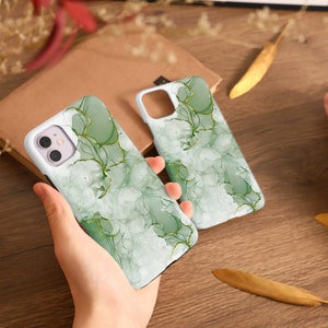 Aesthetic Green Marble Phone Case For iPhone 16e 16 16 Pro Max 15 14 12 13 Pro Max XR 11 Pro Max iPhone SE Case Tough Snap Cover