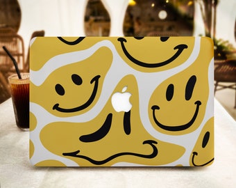 Drôle jaune Smiley MacBook étui pour nouveau MacBook Pro 16 15 Macbook Air 15 14 13 MacBook Retina 15 13 12 Apple ordinateur portable 2022 2021 2020 couverture