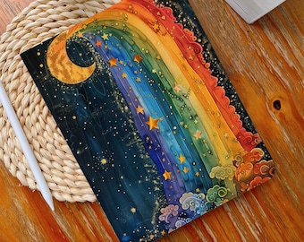 Rainbow iPad Case,13" iPad Case,iPad Air 4/5/6 Case with Pencil Holder iPad Pro 12.9" 11" Mini 6/5/4,10/9/8/7,10.2",2024/2022/2021