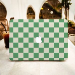 Green Checkered Print MacBook Case for New MacBook Pro 16 15 Macbook Air 15 14 13 MacBook Retina 15 13 12 Apple Laptop 2022 2021 2020 Cover