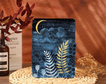 Blue Leaves Kindle Case Cover Paperwhite 12 2024 Paperwhite 2021 Paperwhite 6.8 Case Kindle 10th 11th Generation Kindle 6" Cover 2022