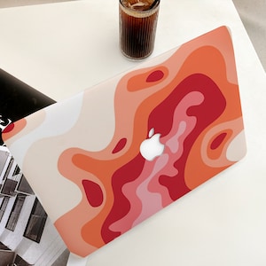 Art Wave Stripes MacBook Case Cover pour Air 13 15 MacBook Case, M1 M2 Air 13 A2681,A2337, A2338, Pro 13 14 15 16, 2022 2021 2020 Laptop Case image 2