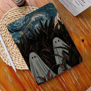 Coque iPad Halloween Fantôme étoilé pour iPad Air 4/5, iPad 9,7" 10,2" 10,9" 11" 12,9 pouces Mini 6/5/4, iPad Pro iPad 2022 2021 2020