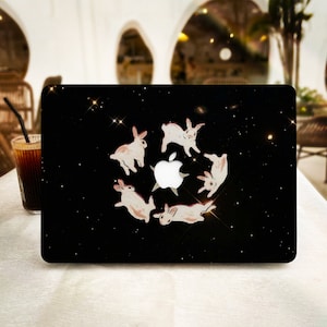 Cute Cartoon Rabbits Cover for MacBook Pro 13 14 15 16 , MacBook Air 13 in M2, Laptop Hard Case Protective Cover for 11 12 Laptops