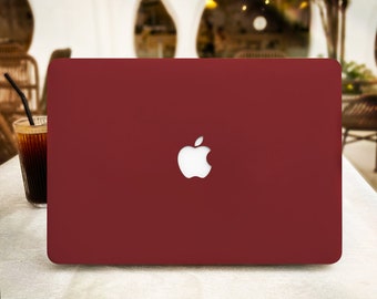 Noble Wine Red Solid Color MacBook Case for New MacBook Pro 16 15 Macbook Air 15 14 13 MacBook Retina 15 13 12 Apple Laptop 2022 2021 Cover