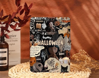 Funda para Kindle con diseño de collage de Halloween para Paperwhite 12 (2024), Paperwhite (2021) y Paperwhite 6.8. Funda para Kindle de 10.ª y 11.ª generación y Kindle de 6" (2022).