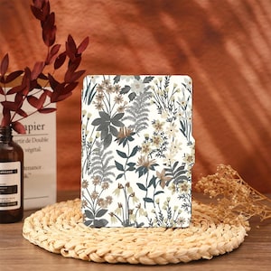Gray leaves Kindle Case Cover Paperwhite 12 2024 Paperwhite 2021 Paperwhite 6.8 Case Kindle 10th 11th Generation Kindle 6&quot; Cover 2022