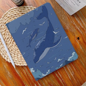 Deep Sea Whales iPad Case iPad Air 4/5 Case with Pencil Holder iPad Pro 12.9&quot; 11&quot; Mini 6/5/4, 10/9/8/7, 10.2&quot;, 2022/2021