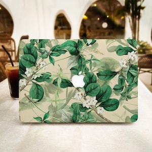 White Flowers MacBook Case Cover for Air 13 15 Macbook Case, M1 M2 Air 13 A2681,A2337, A2338, Pro 13 14 15 16, 2022 2021 2020 Laptop Case