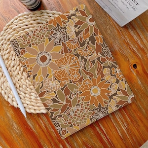 Yellow Flowers iPad Case,13&quot; iPad Case,iPad Air 4/5/6 Case with Pencil Holder iPad Pro 12.9&quot; 11&quot; Mini 6/5/4,10/9/8/7,10.2&quot;,2024/2022/2021
