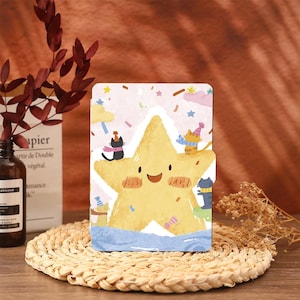Cute Star And Cats Kindle Case Cover Paperwhite 12 2024 Paperwhite 2021 Paperwhite 6.8 Case Kindle 10th 11th Generation Kindle 6&quot; Cover 2022