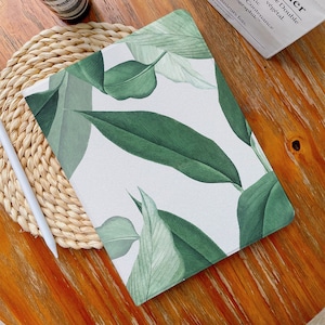 Green Leaf Abstract iPad Case iPad Air 4/5 Case with Pencil Holder iPad Pro 12.9&quot;  iPad Pro 11&quot;  iPad Mini 4 / 4th / 5, 7, 12.9, 10.2, 2020