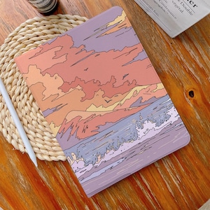 Waves Fire Cloud iPad Case with Pencil Holder for iPad Air 4/5 iPad Pro 12.9&quot; 11&quot; 9.7&quot;, iPad Mini 6, iPad 9/8/7, 10.2&quot;, 2022/2021